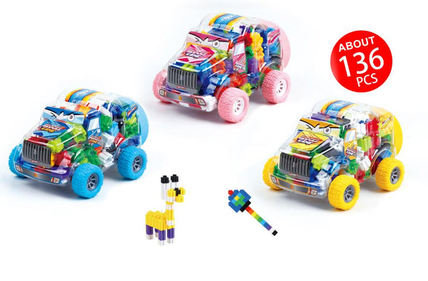 Tooly Play Racing Car Blocks - 136 Pieces