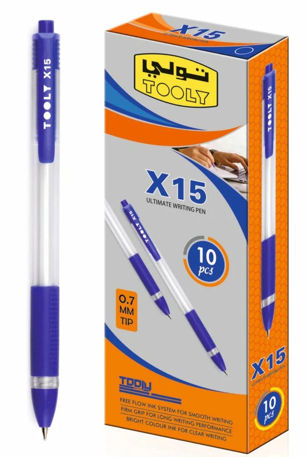 Toly X15 Blue Ink Pen Set (10 Pieces)