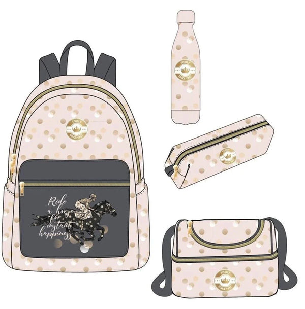 Toly Girls' School Set (Backpack + Pencil Case + Lunch Bag + Bottle)