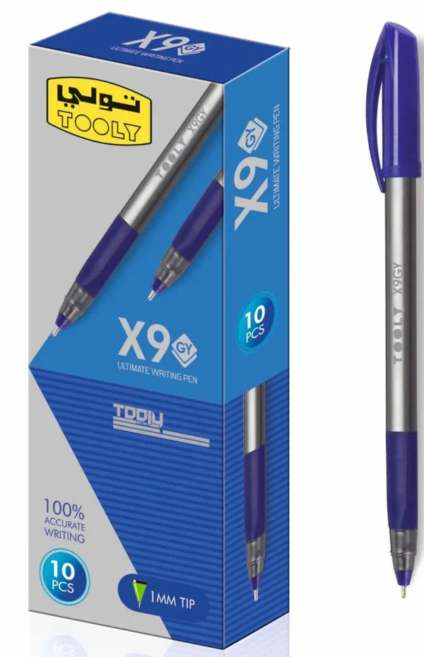 Toly X9GY Blue Ink Pen Set (10 Pieces)