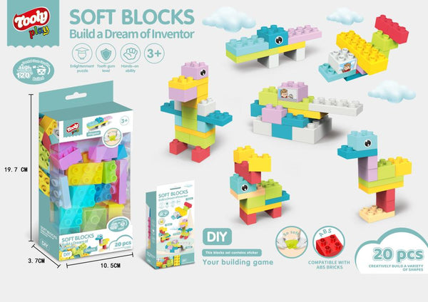 Toly Play Soft Rubber Blocks (20 Pieces)