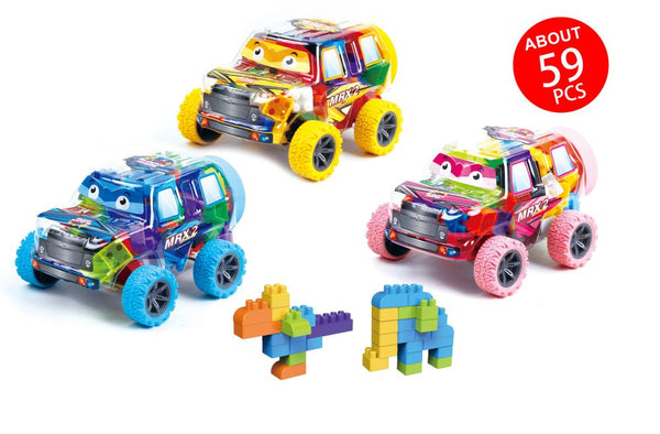 Tooly Play Racing Car Blocks - 59 Pieces