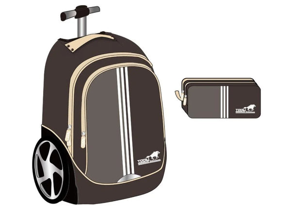 Toly Rolling School Bag with Pencil Case